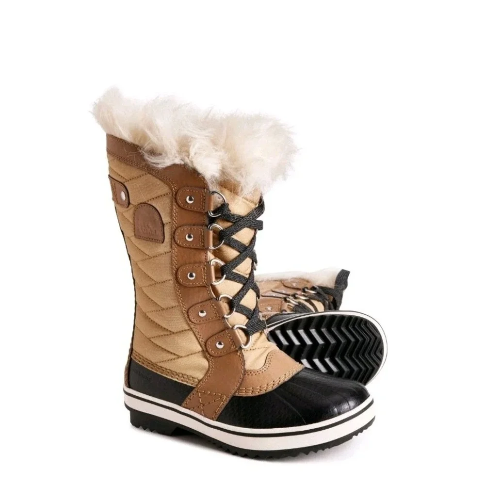 Sorel Tofino II Youth 3 Winter Snow Boots Waterproof Insulated Curry Elk Lace Up